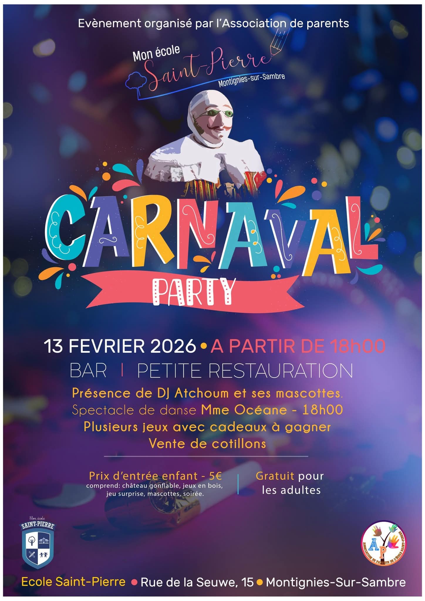 Carnaval Party à l’école Saint-Pierre de Montignies-sur-Sambre