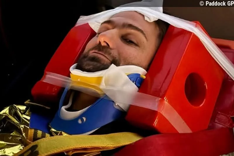 Mattia Pasini héliporté après un accident au ranch de Valentino Rossi