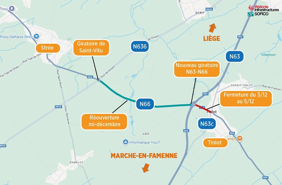 N66 à Tinlot : fin des travaux de réhabilitation et ouverture imminente