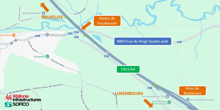 E411/A4 – Viaduc de Houdemont : une voie fermée vers Bruxelles après d’importantes dégradations