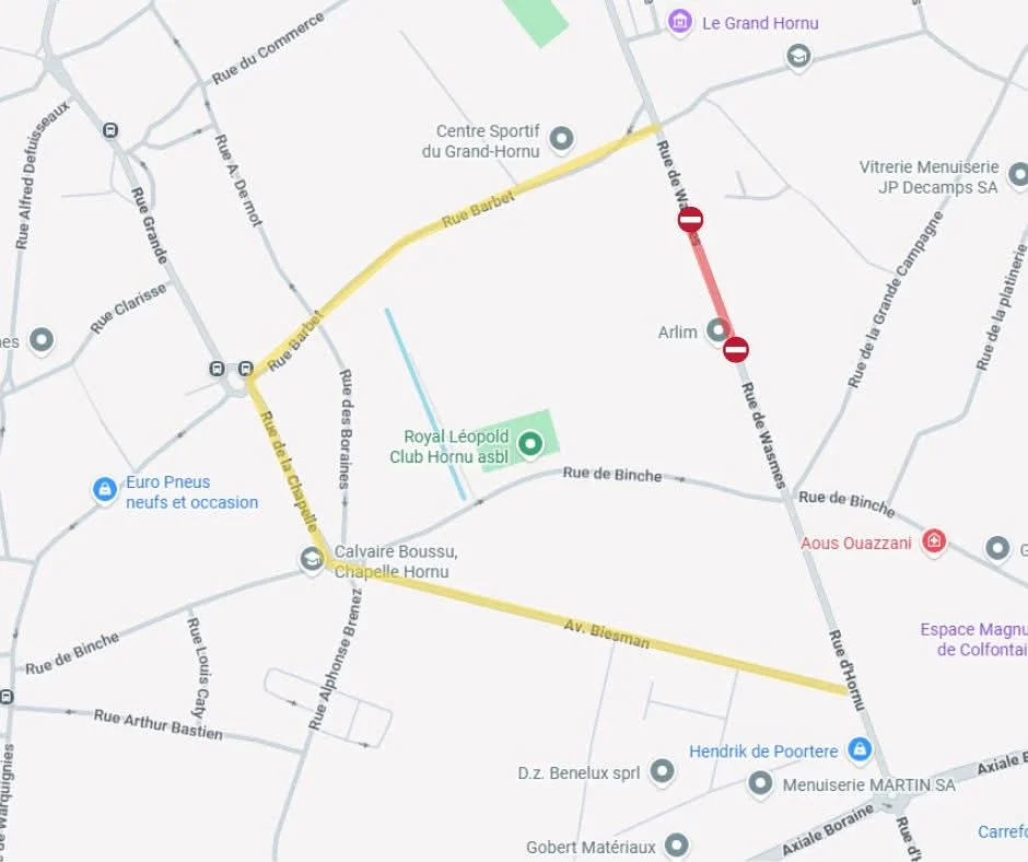 Rue de Wasmes : circulation réduite puis fermeture temporaire pour cause de fuite d’eau