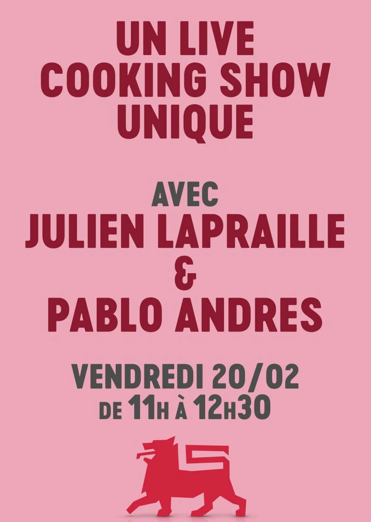 Julien Lapraille et Pablo Andres en live cooking à Châtelineau